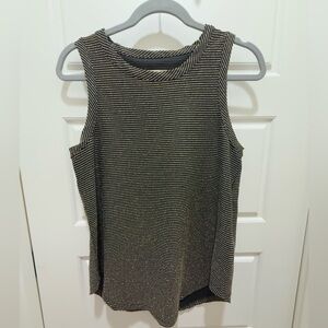 Chaser. Black & Gold Metallic Stripped Tank. Size Medium.